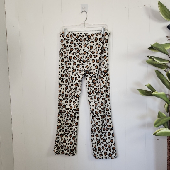 Bluenotes Leopard Print Plush PJ Pants PJs Loungewear Animal Pyjama Pant Medium - Picture 2 of 4
